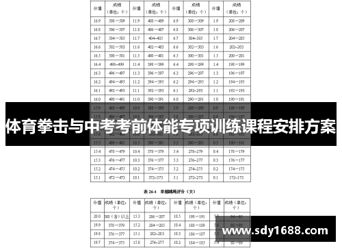 体育拳击与中考考前体能专项训练课程安排方案